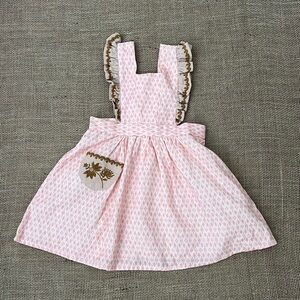Apolina Pink Ruffled Apron Dress